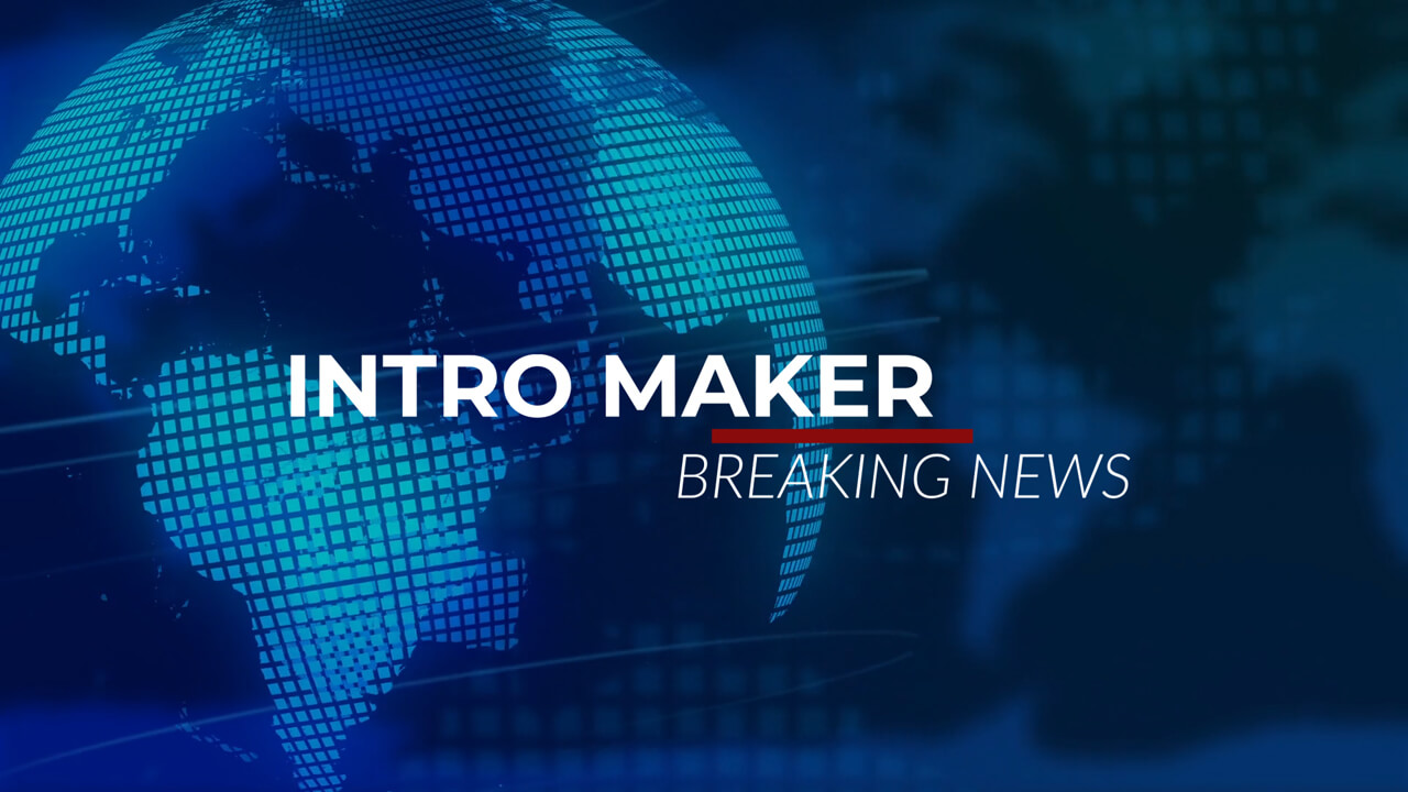 Blue Breaking News Text